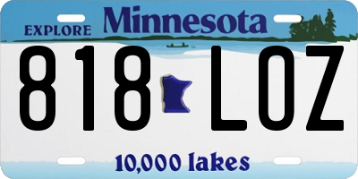 MN license plate 818LOZ
