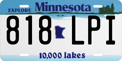 MN license plate 818LPI