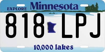 MN license plate 818LPJ