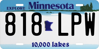 MN license plate 818LPW