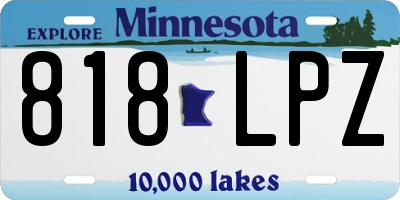 MN license plate 818LPZ