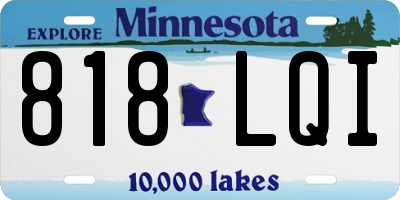 MN license plate 818LQI