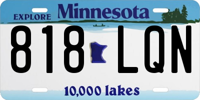MN license plate 818LQN