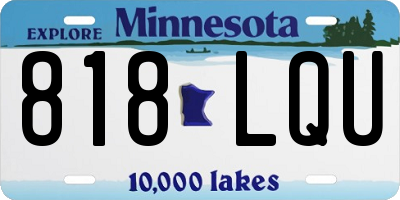 MN license plate 818LQU