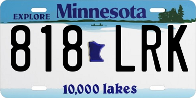 MN license plate 818LRK