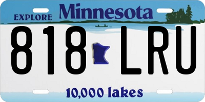 MN license plate 818LRU