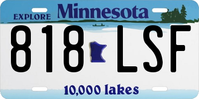 MN license plate 818LSF