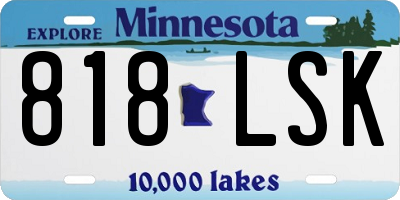 MN license plate 818LSK