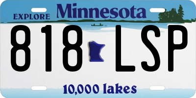 MN license plate 818LSP
