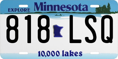 MN license plate 818LSQ