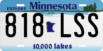 MN license plate 818LSS