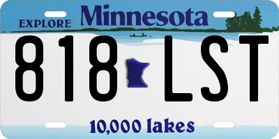 MN license plate 818LST