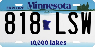 MN license plate 818LSW