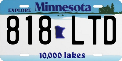 MN license plate 818LTD