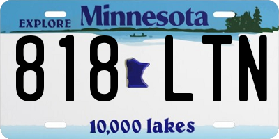 MN license plate 818LTN