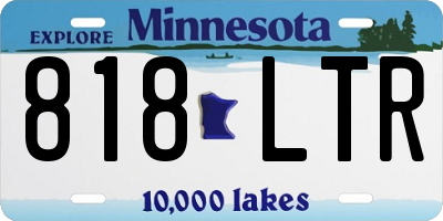 MN license plate 818LTR