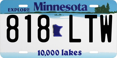 MN license plate 818LTW