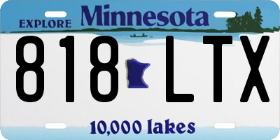 MN license plate 818LTX