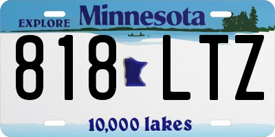 MN license plate 818LTZ