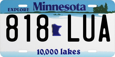 MN license plate 818LUA
