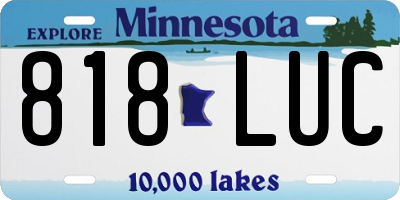 MN license plate 818LUC
