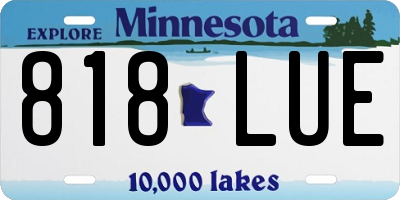 MN license plate 818LUE