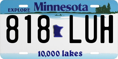 MN license plate 818LUH