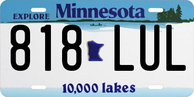 MN license plate 818LUL