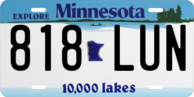 MN license plate 818LUN