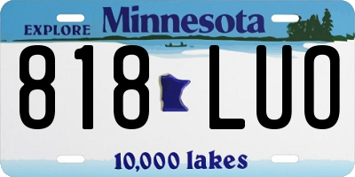 MN license plate 818LUO