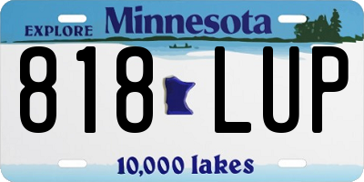 MN license plate 818LUP