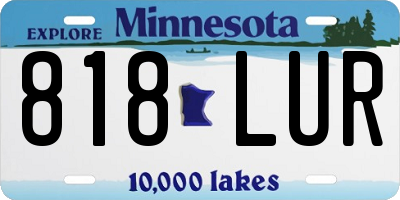 MN license plate 818LUR