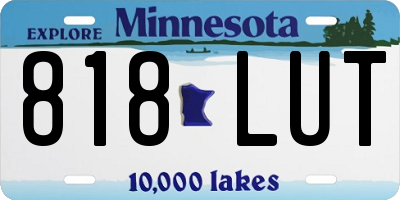 MN license plate 818LUT
