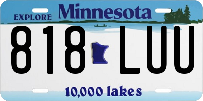 MN license plate 818LUU