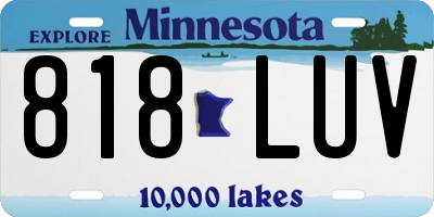 MN license plate 818LUV
