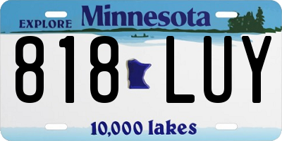 MN license plate 818LUY
