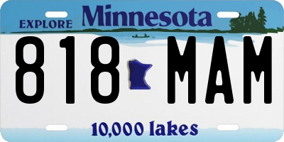 MN license plate 818MAM