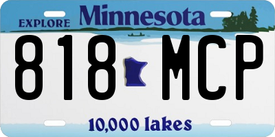 MN license plate 818MCP