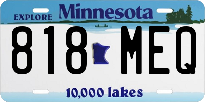MN license plate 818MEQ
