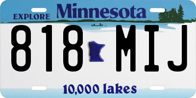 MN license plate 818MIJ