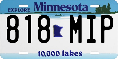 MN license plate 818MIP