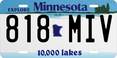 MN license plate 818MIV