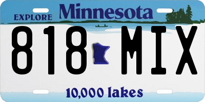 MN license plate 818MIX