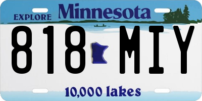 MN license plate 818MIY