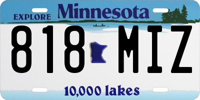 MN license plate 818MIZ