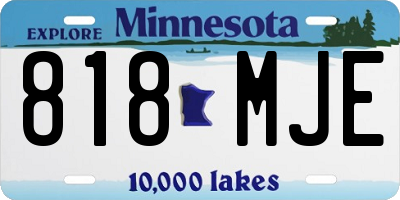 MN license plate 818MJE