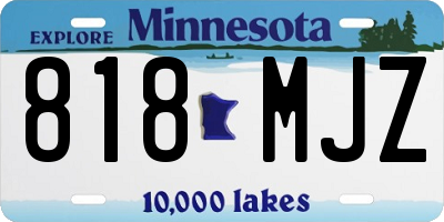 MN license plate 818MJZ