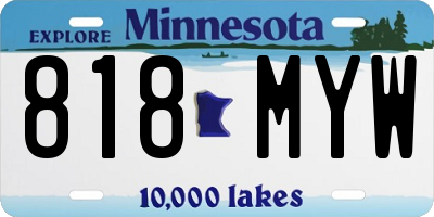 MN license plate 818MYW