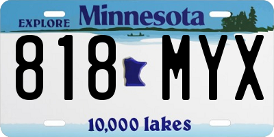 MN license plate 818MYX
