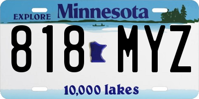 MN license plate 818MYZ